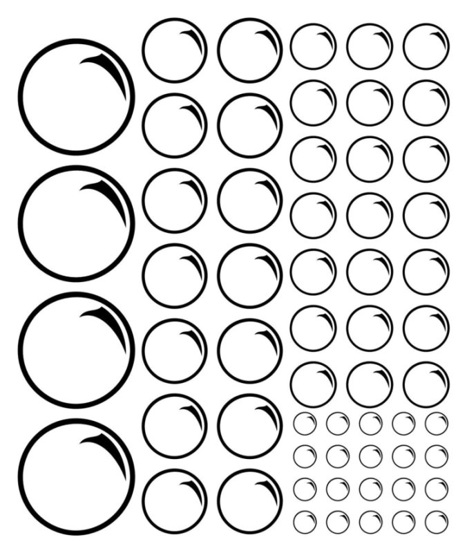 Трафарет кругов разного размера