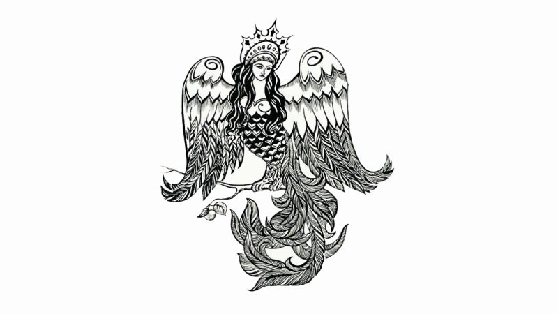 Сирин и алконост тату