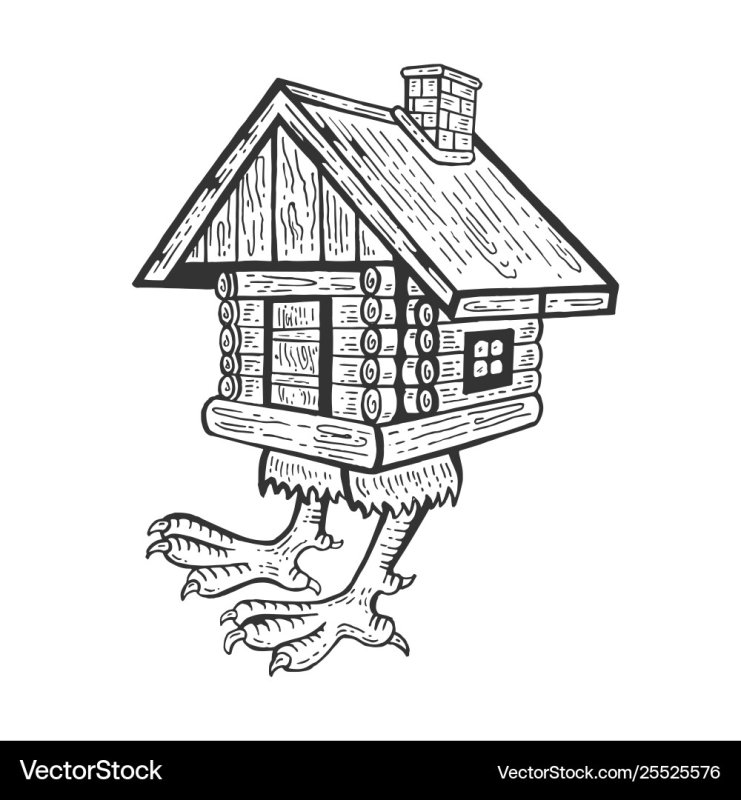 Избушка на курьих ножках раскраска для детей