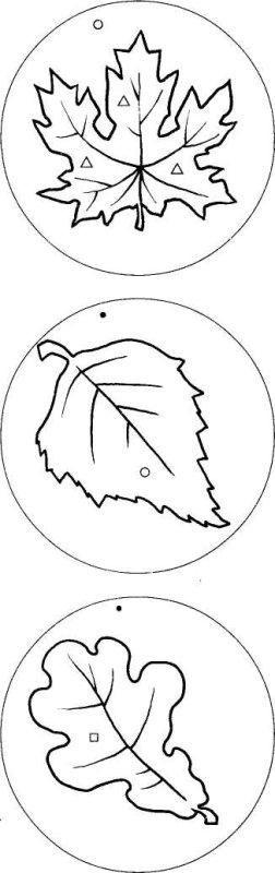 Кленовый и дубовый лист трафарет
