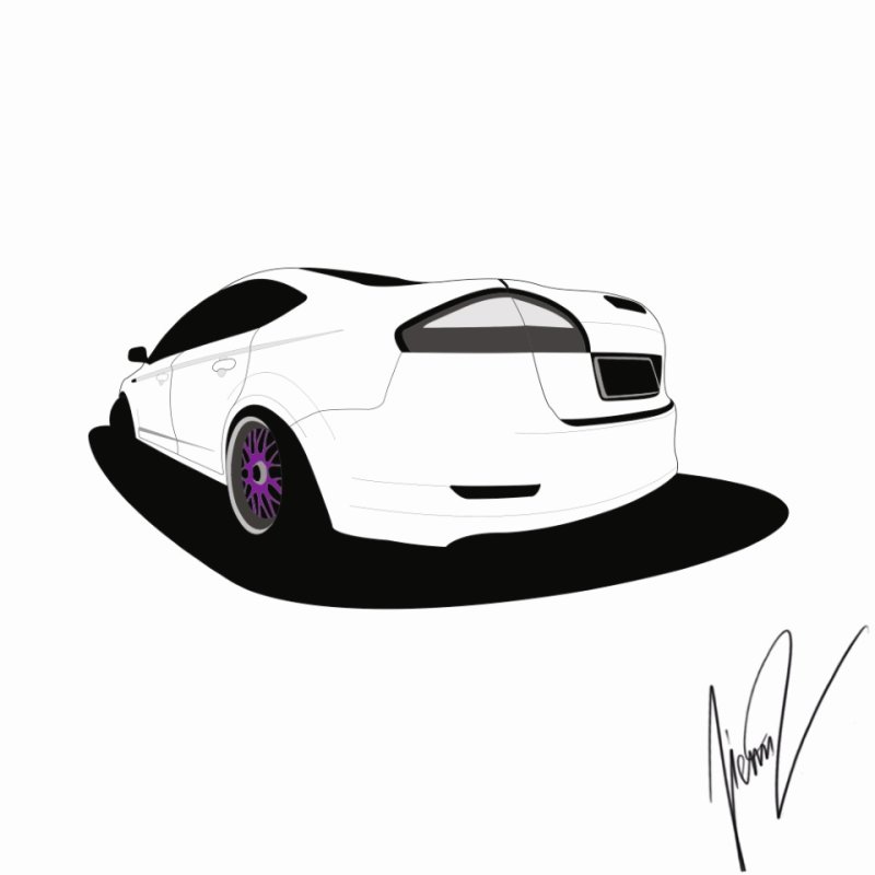 Черный рисунок Форд Мондео