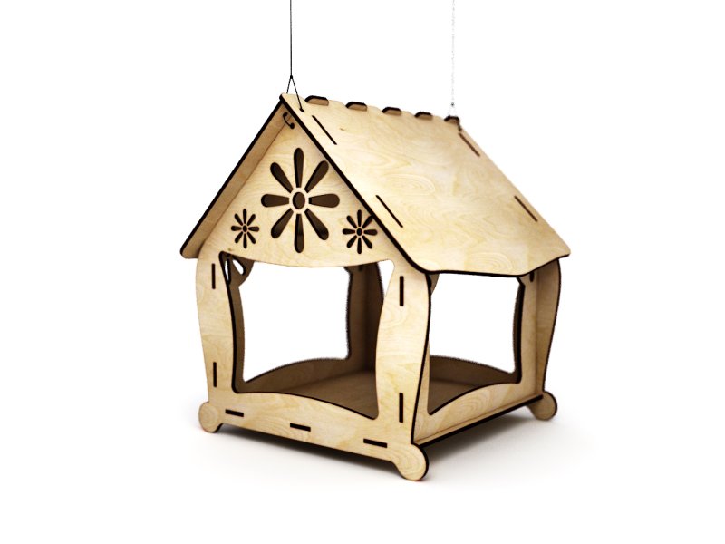 Деревянная кормушка для птиц