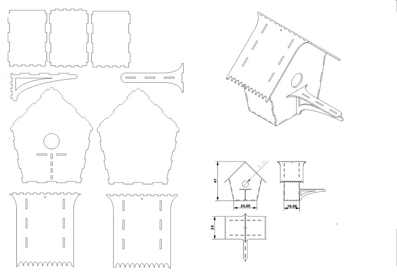 Кормушка из фанеры чертежи для лазерной резки