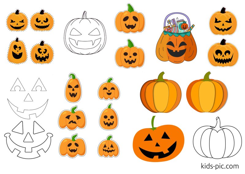 Тыква на Хэллоуин шаблон