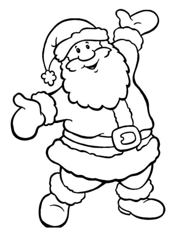 Санта Клаус раскраска для детей