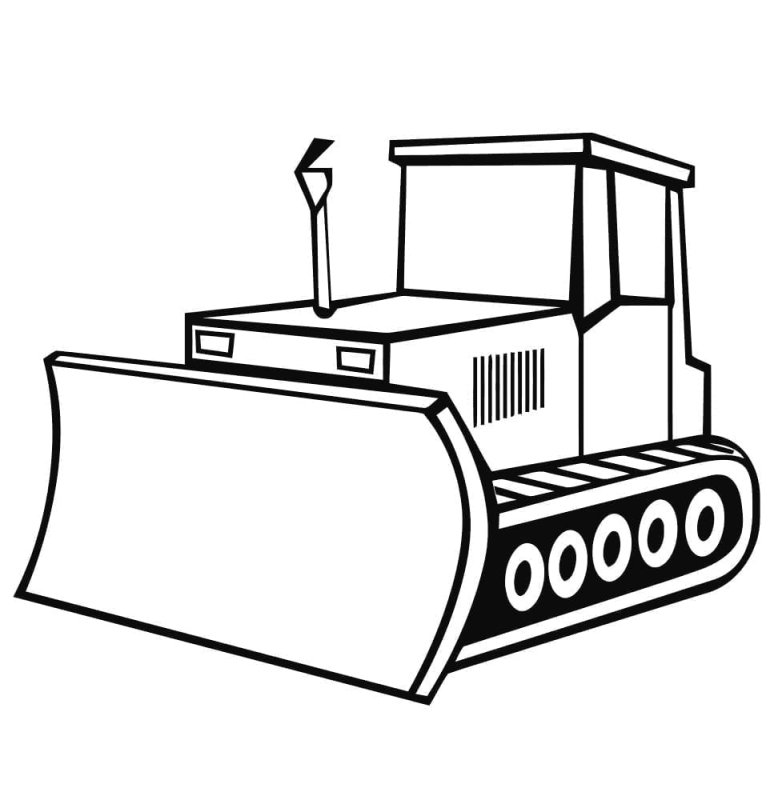 Бульдозер раскраска для детей
