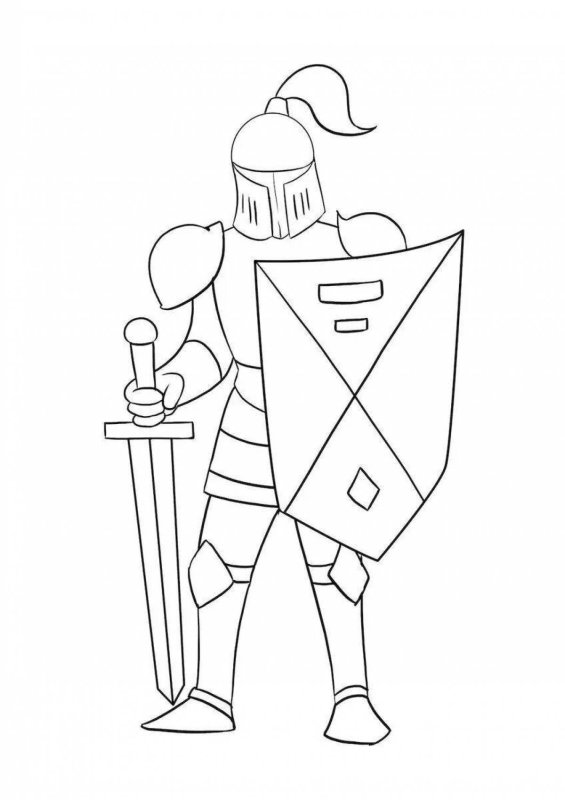 Рисование рыцаря в доспехах
