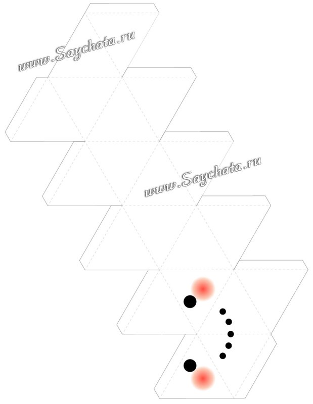 Шаблон объемного снеговика