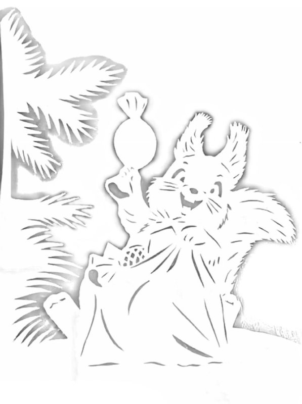 Новогодние вырезалки на окна зайцы