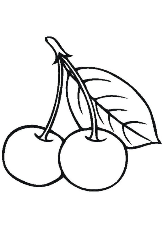 Вишня раскраска для малышей