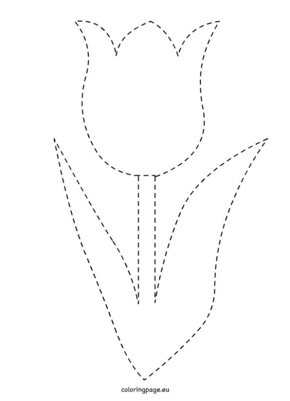 Трафарет тюльпана для аппликации