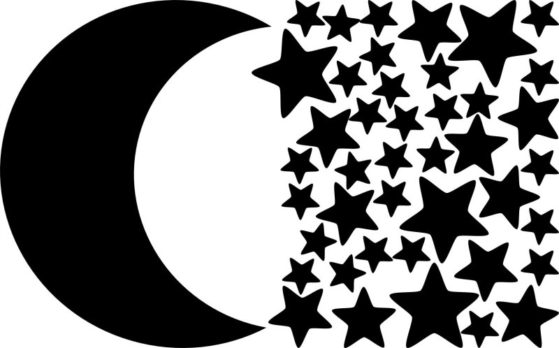 Трафарет месяц и звезды