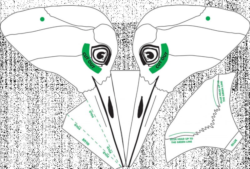 Маска клюв из бумаги