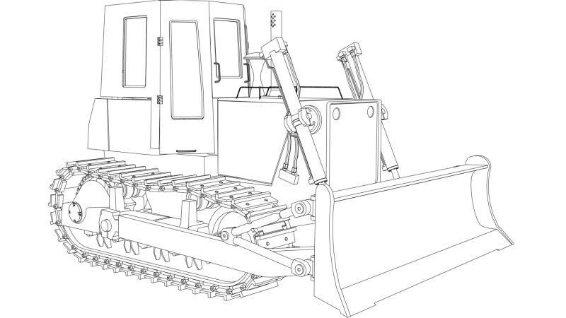 Трактор гусеничный ДТ-75 раскраска
