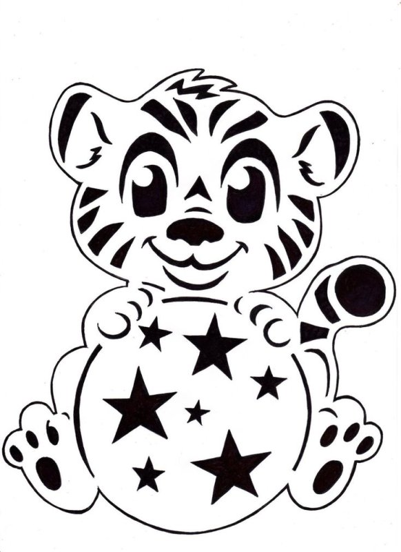 Трафарет тигра