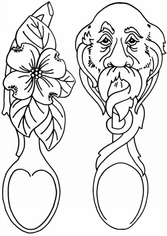 Трафарет деревянной ложки