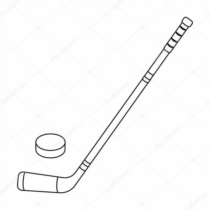 Рисование клюшка и шайба