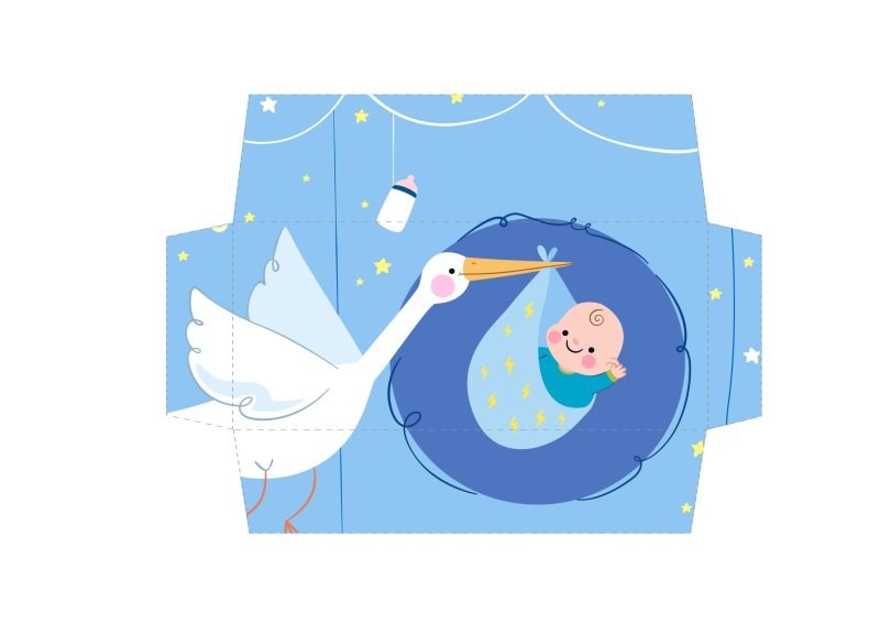 Конвертик для денег с новорожденным