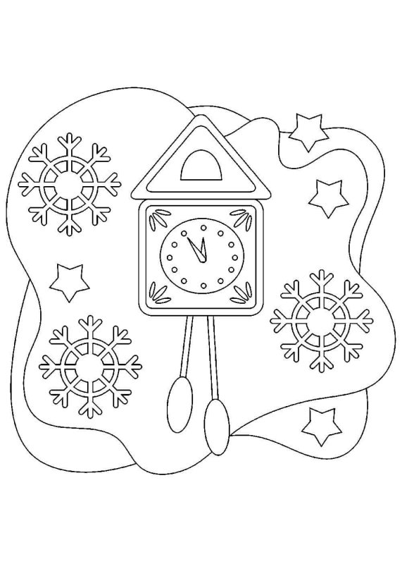 Новогодние часы рисунок