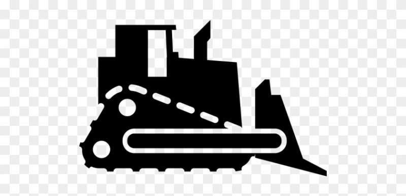 Бульдозер силуэт