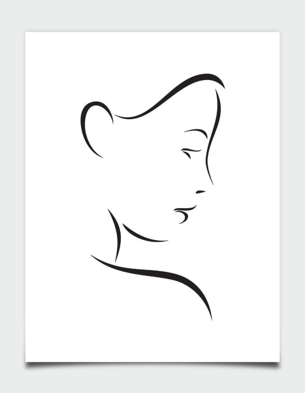 Контур женского лица