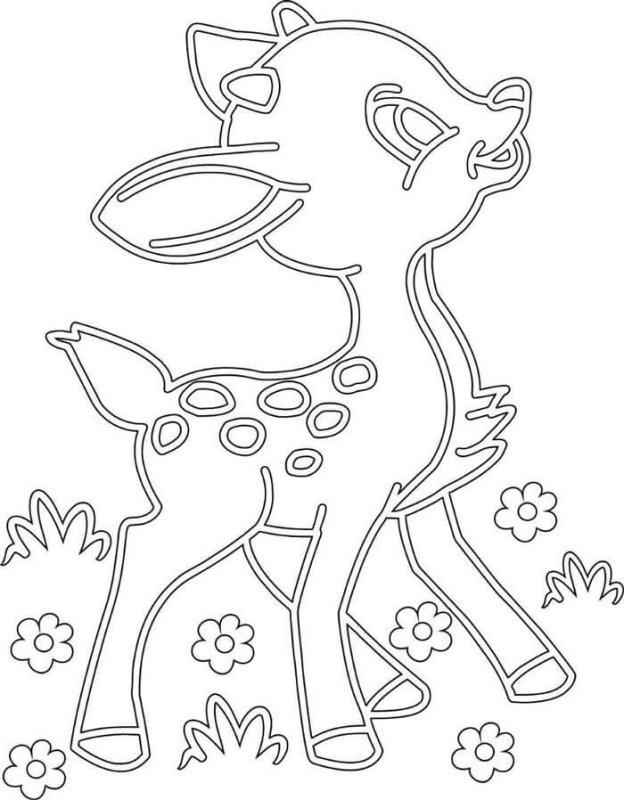 Трафарет олень новогодний для вырезания