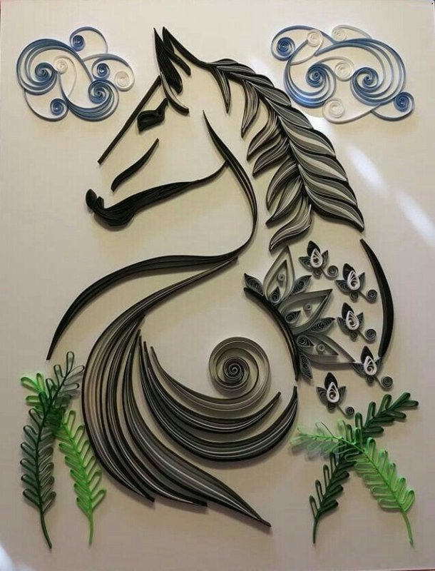 Лошадь в технике квиллинг