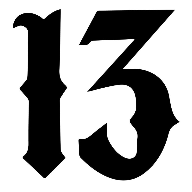 Цифра 13 тату эскиз