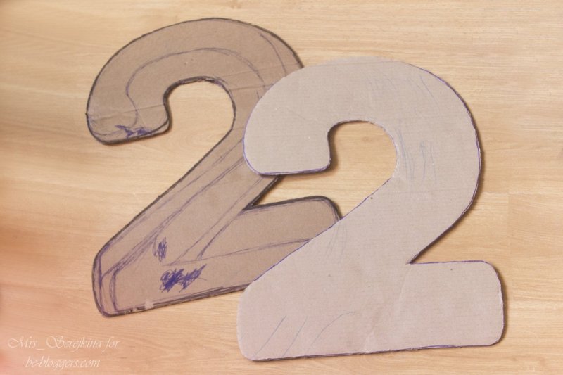 Цифра 2 из картона Размеры