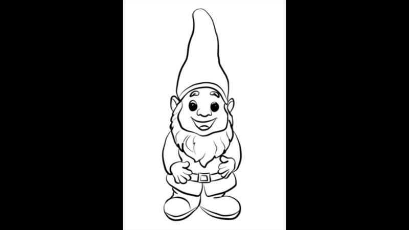 Гном черно белый