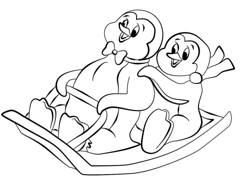 Раскраска Пингвин на льдине для детей