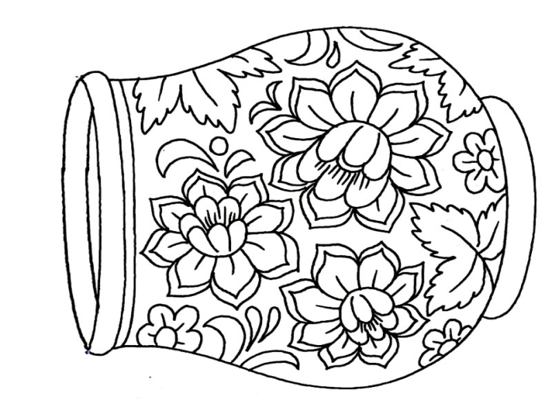 Полхов-Майданская роспись картинки раскраски