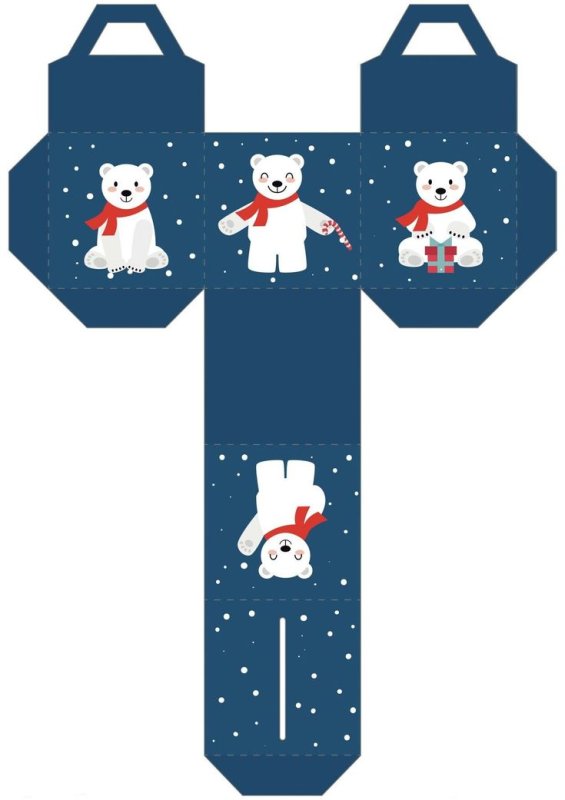 Новогодняя коробочка шаблон