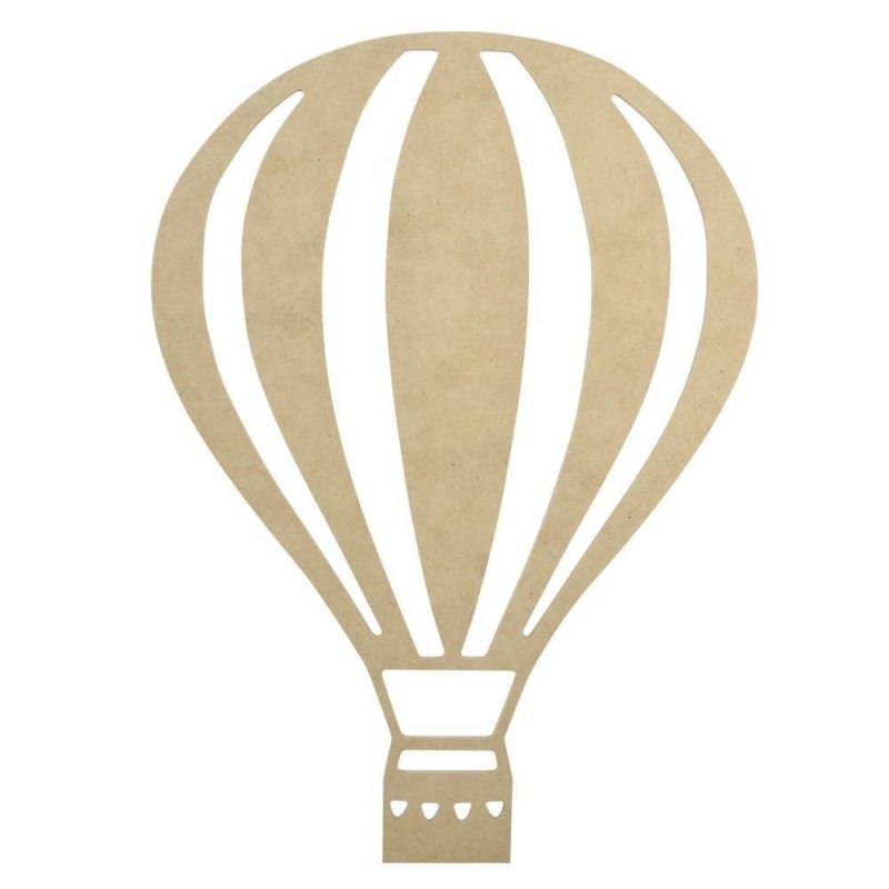 Воздушный шар с корзиной трафарет