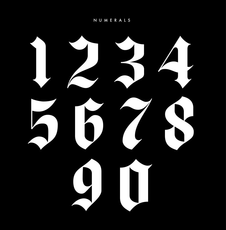 Готический шрифт цифры