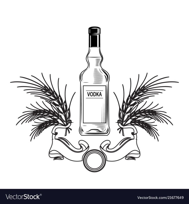 Бутылка водки рисунок