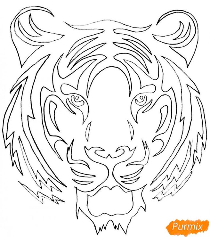 Вытынанка тигр