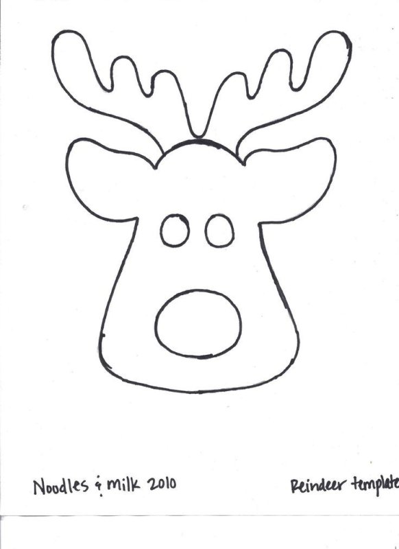 Трафарет оленя для вырезания из фетра