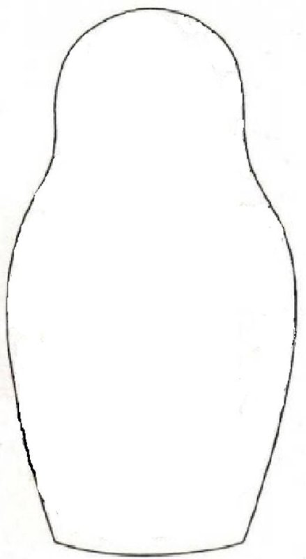 Матрёшка трафарет для раскрашивания