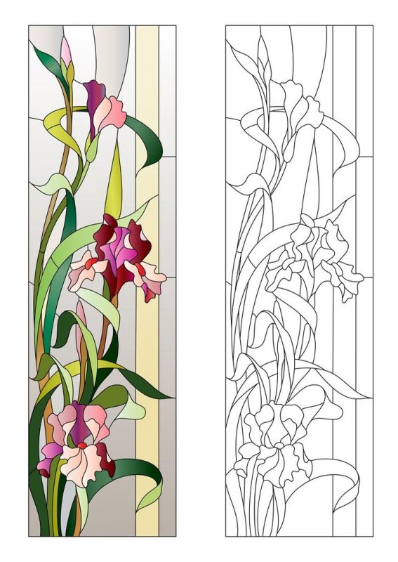 Эскиз витража в цвете