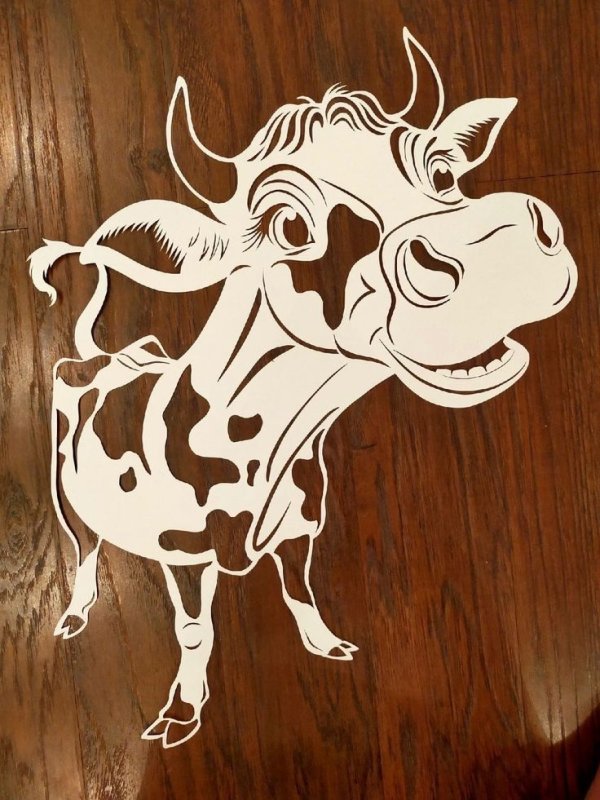 Корова трафарет
