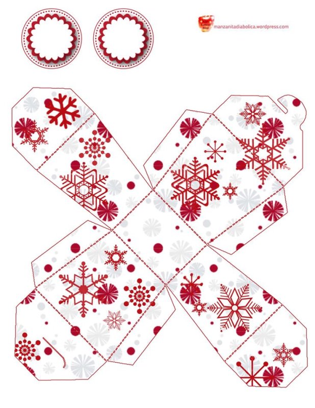 Трафарет коробочки для подарка