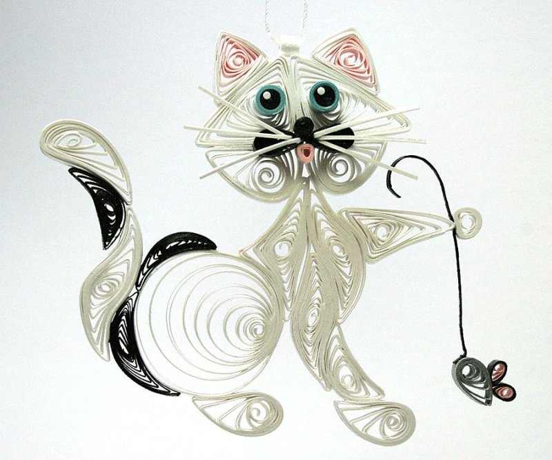 Котик в технике квиллинг