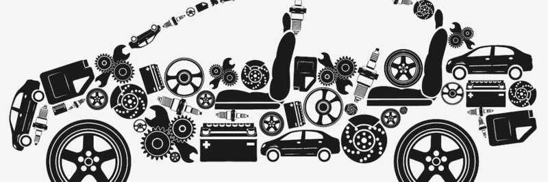 Машина из запчастей вектор