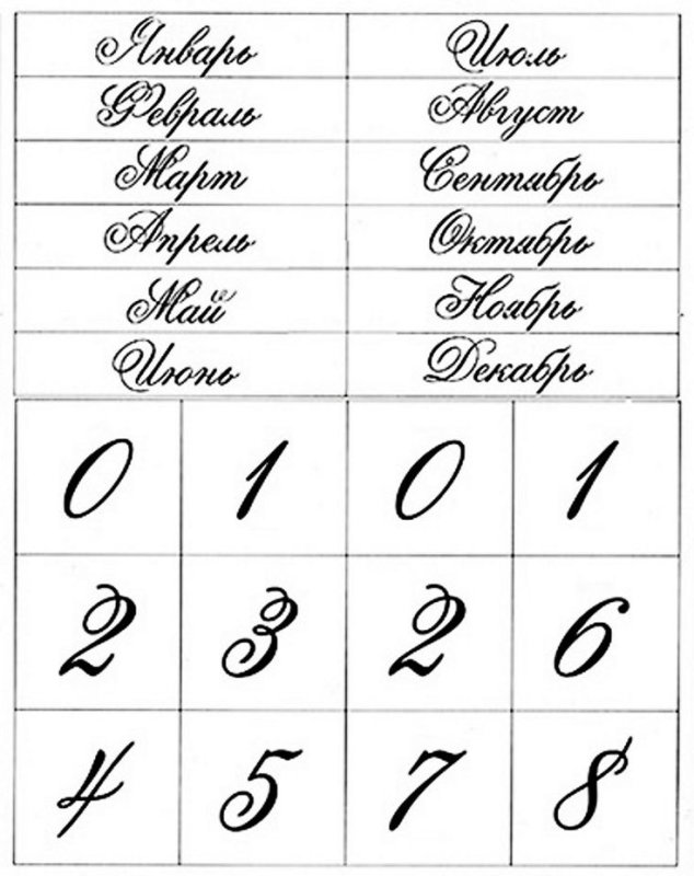 Распечатка для вечного календаря