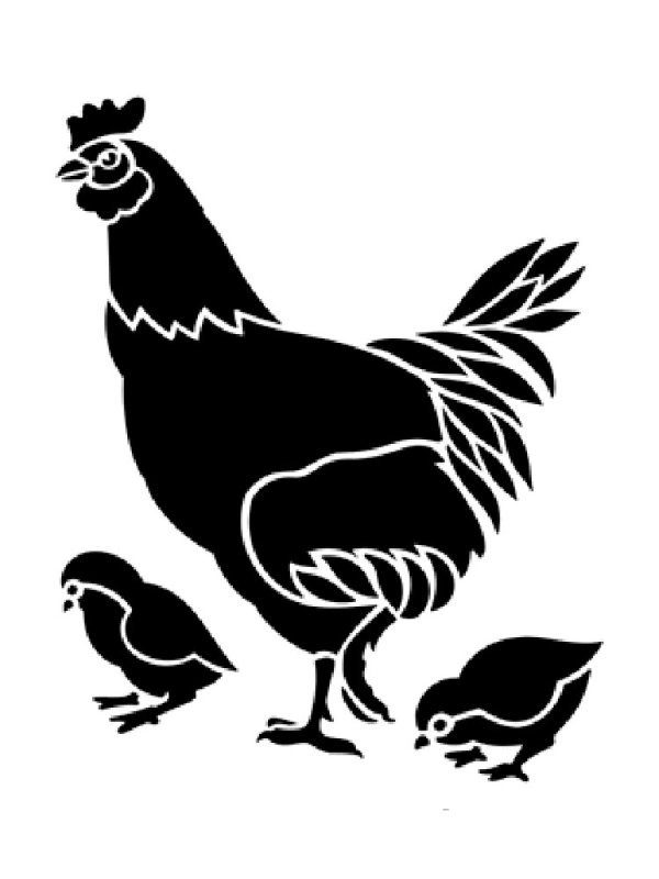 Трафарет курочки