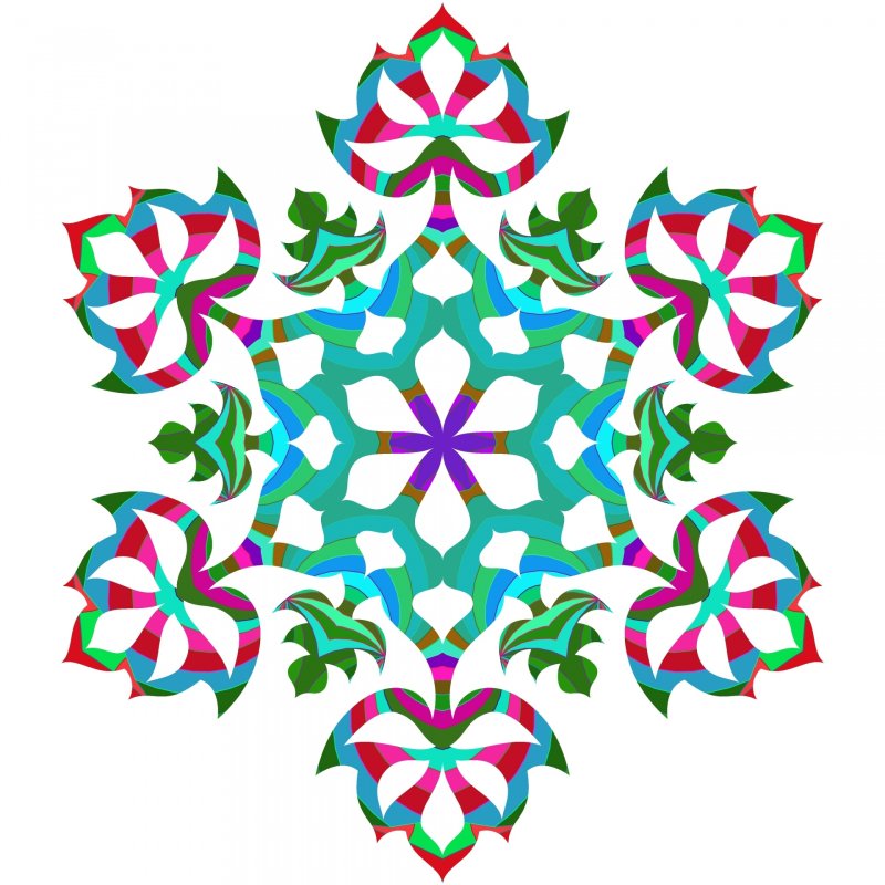 Снежинки цветные