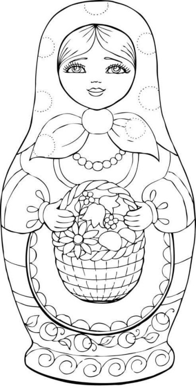 Матрешки для раскрашивания детям