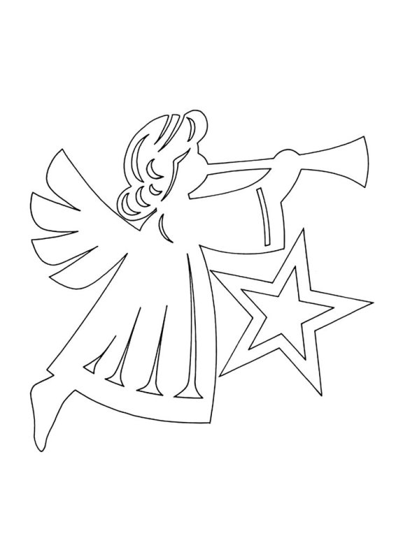 Трафареты на окна новогодние ангелочки