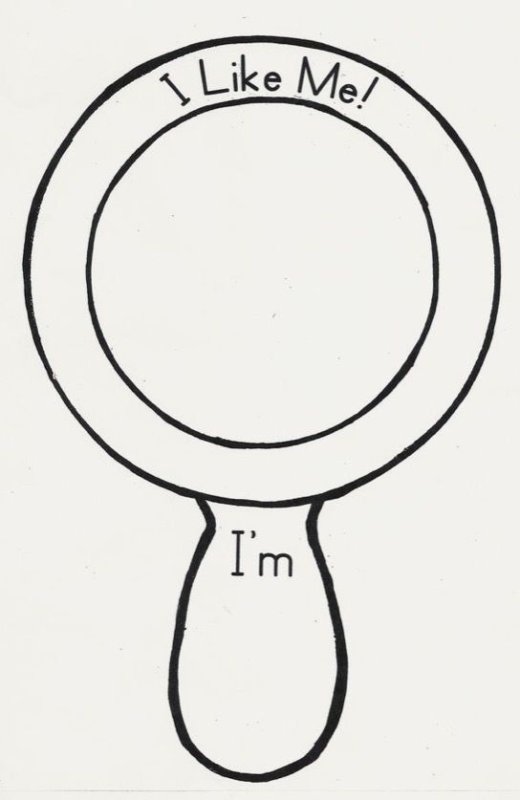 Шаблон зеркало с ручкой для детей